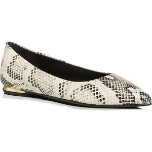 Marion Parke Womens Must Have Flat Black-Ivory Pointed Toe Flats Shoes NWT